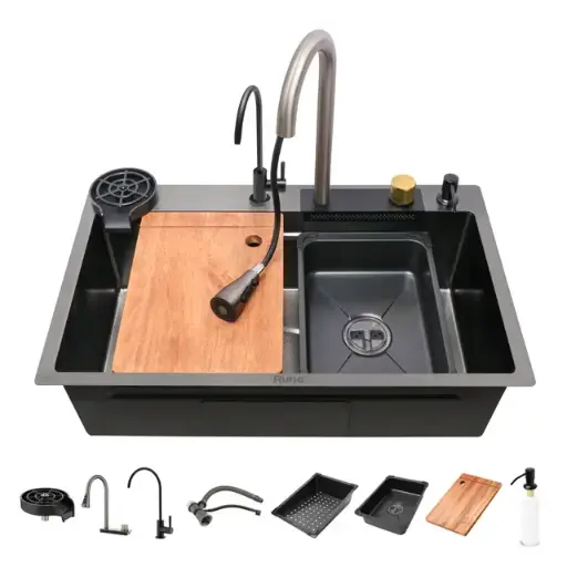 13-0126-02 NANO BLACK SMART KITCHEN SINK 304 GRADE